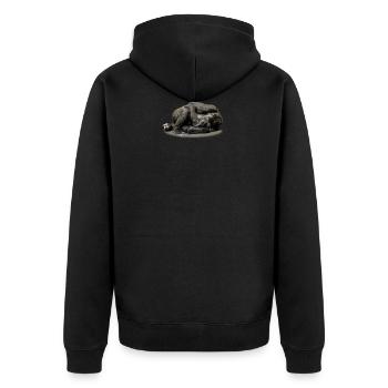 affe schimpanse gorilla pavian orangutan262 - Unisex Premium Bio Zip Hoodie - Schwarz - Hinten - Nico (187cm)