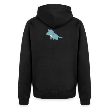 Geschenk Dinosaurier Fossil Kawaii Trex Comic Dino - Unisex Premium Bio Zip Hoodie - Schwarz - Hinten - Nico (187cm)