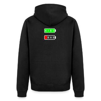 dad kids white - Unisex Premium Organic Zip Hoodie - black - Back - Nico (187cm)
