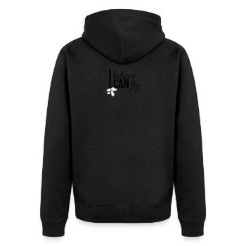 I believe I can fly - Unisex Premium Organic Zip Hoodie - black - Back - Nico (187cm)