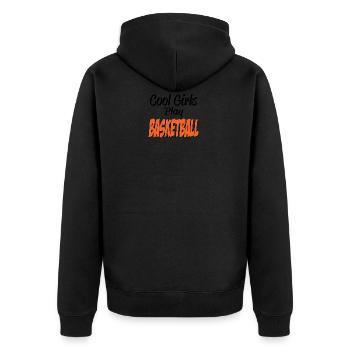 basketball - Unisex Premium Bio Zip Hoodie - Schwarz - Hinten - Nico (187cm)