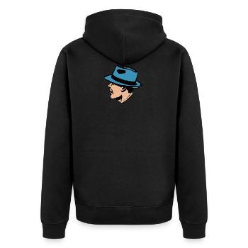 Gangster Pop Art - Unisex Premium Bio Zip Hoodie - Schwarz - Hinten - Nico (187cm)