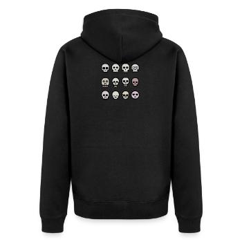 Totenköpfe - Unisex Premium Bio Zip Hoodie - Schwarz - Hinten - Nico (187cm)