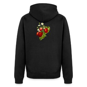 Strawberries Illustration - Unisex Premium Organic Zip Hoodie - black - Back - Nico (187cm)