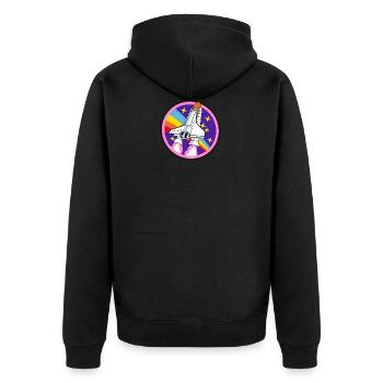 Space Shuttle - Unisex Premium Organic Zip Hoodie - black - Back - Nico (187cm)
