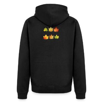 Autumn leaves - Unisex Premium Organic Zip Hoodie - black - Back - Nico (187cm)