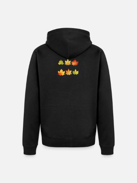 Herbst Blätter - Unisex Premium Bio Zip Hoodie - Schwarz