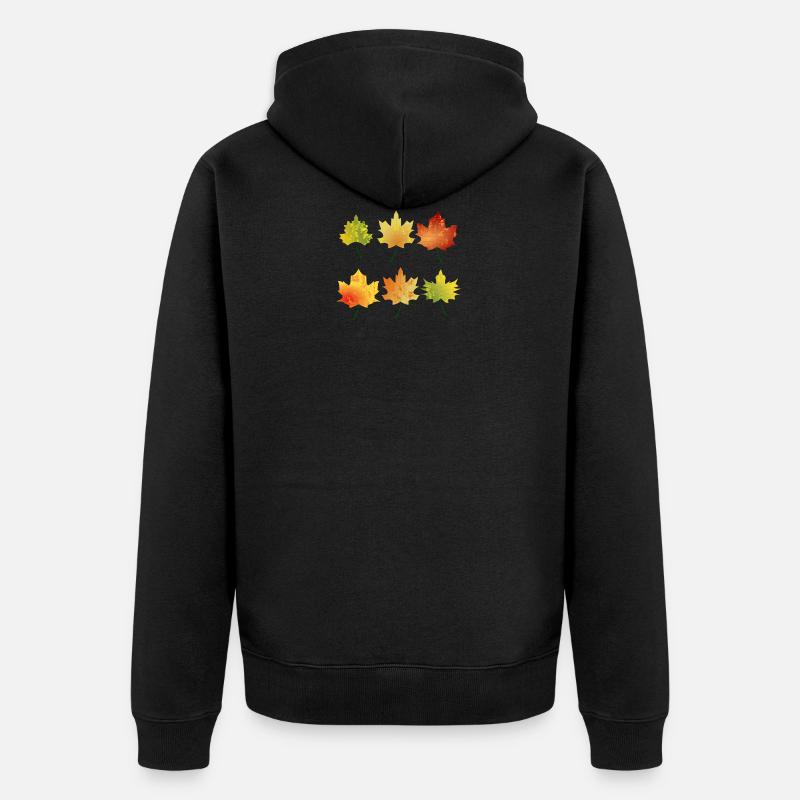 feuilles d'automne - Veste à capuche bio Premium Unisexe - noir