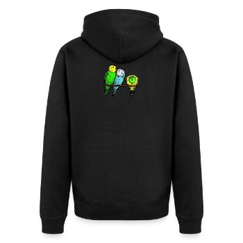 budgies - Unisex Premium Organic Zip Hoodie - black - Back - Nico (187cm)