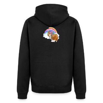 Shelticorn Fauve - Veste à capuche bio Premium Unisexe - noir - Dos - Nico (187cm)