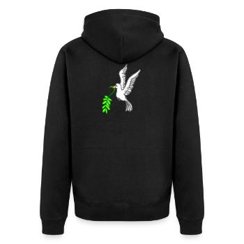 Colombe de la Paix dessinée - Veste à capuche bio Premium Unisexe - noir - Dos - Nico (187cm)