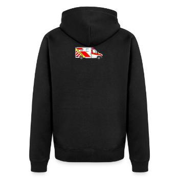 RTW - Unisex Premium Bio Zip Hoodie - Schwarz - Hinten - Nico (187cm)