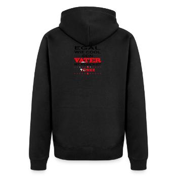 Egal wie cool vater geschenk Tuerkei - Unisex Premium Bio Zip Hoodie - Schwarz - Hinten - Nico (187cm)