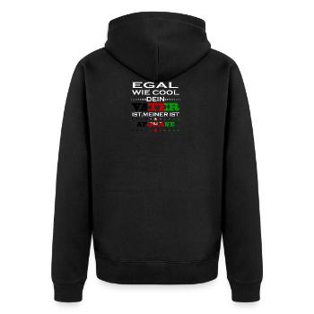 Egal wie cool vater geschenk ist Afghanistan - Unisex Premium Bio Zip Hoodie - Schwarz - Hinten - Nico (187cm)