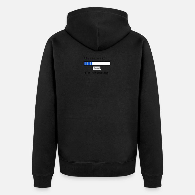 Ich denke nach - Unisex Premium Bio Zip Hoodie - Schwarz