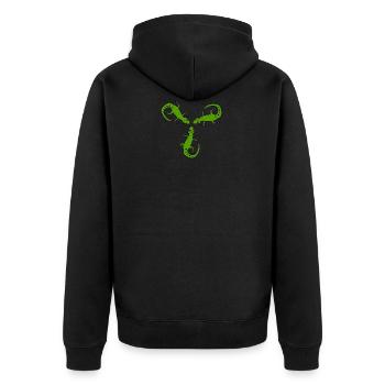 Eidechsen - Unisex Premium Bio Zip Hoodie - Schwarz - Hinten - Nico (187cm)