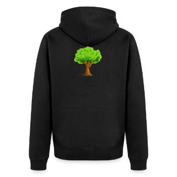 Baum - Unisex Premium Bio Zip Hoodie - Schwarz - Hinten - Nico (187cm)