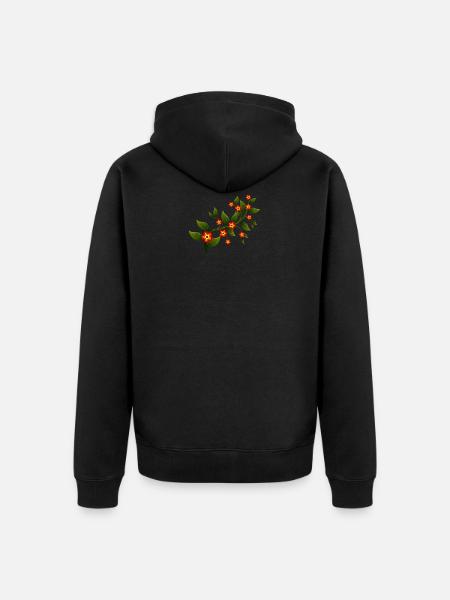 flowers - Unisex Premium Organic Zip Hoodie - black