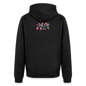 Building blocks - Unisex Premium Organic Zip Hoodie - black - Back - Nico (187cm)