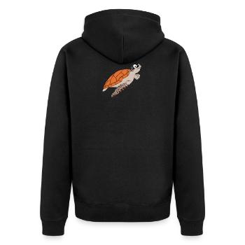 turtle - Unisex Premium Organic Zip Hoodie - black - Back - Nico (187cm)