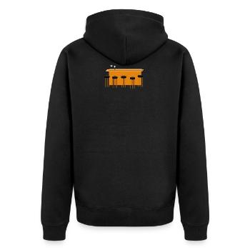 bar - Unisex Premium Organic Zip Hoodie - black - Back - Nico (187cm)