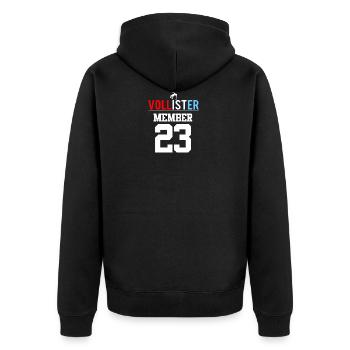 VOLLISTER sex malle 2017 voll ist er party 09 23 - Unisex Premium Bio Zip Hoodie - Schwarz - Hinten - Nico (187cm)