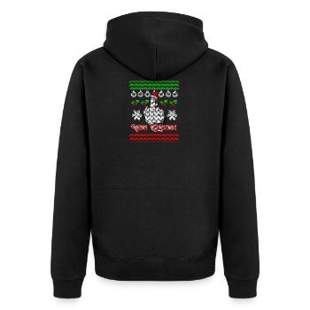 Christmas Ugly Merry Christmas Xmas Gift - Unisex Premium Organic Zip Hoodie - black - Back - Nico (187cm)
