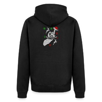 Vilain Noël Joyeux Noël cadeau de Noël - Veste à capuche bio Premium Unisexe - noir - Dos - Nico (187cm)