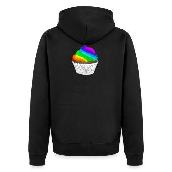 Cupcake - Unisex Premium Bio Zip Hoodie - Schwarz - Hinten - Nico (187cm)