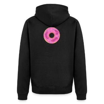 Donut - Unisex Premium Bio Zip Hoodie - Schwarz - Hinten - Nico (187cm)
