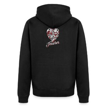 Fier d'être professeur d'école publique - Veste à capuche bio Premium Unisexe - noir - Dos - Nico (187cm)