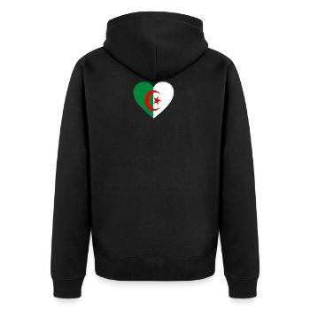 Love Liebe geschenk algeria algerien - Unisex Premium Bio Zip Hoodie - Schwarz - Hinten - Nico (187cm)