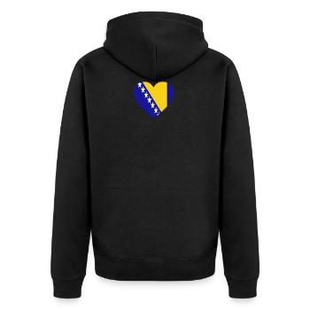 Love Liebe geschenk Bosnien Bosnia - Unisex Premium Bio Zip Hoodie - Schwarz - Hinten - Nico (187cm)