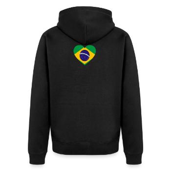 Love amour cadeau brazil brésil - Veste à capuche bio Premium Unisexe - noir - Dos - Nico (187cm)