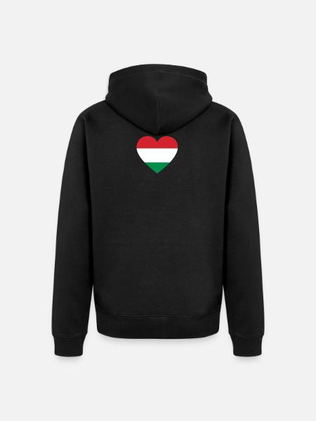 Love Love gift HUNGARY Hungary - Unisex Premium Organic Zip Hoodie - black