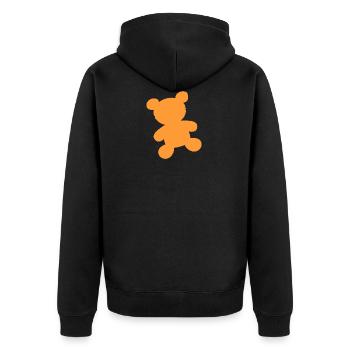 teddybaer teddy baer grizzly braunbaer schwarzbaer - Unisex Premium Bio Zip Hoodie - Schwarz - Hinten - Nico (187cm)