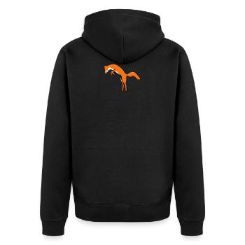 arctic fox fuchs65 - Unisex Premium Bio Zip Hoodie - Schwarz - Hinten - Nico (187cm)