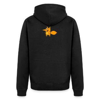 arctic fox fuchs68 - Unisex Premium Bio Zip Hoodie - Schwarz - Hinten - Nico (187cm)