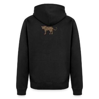 cheetah cat jaguar leopard ocelot gepard wildcat53 - Unisex Premium Bio Zip Hoodie - Schwarz - Hinten - Nico (187cm)