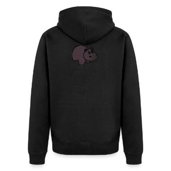 hippo nilpferd hippopotamus hippobath baby2 - Unisex Premium Bio Zip Hoodie - Schwarz - Hinten - Nico (187cm)
