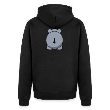 hippo nilpferd hippopotamus hippobath baby36 - Unisex Premium Bio Zip Hoodie - Schwarz - Hinten - Nico (187cm)