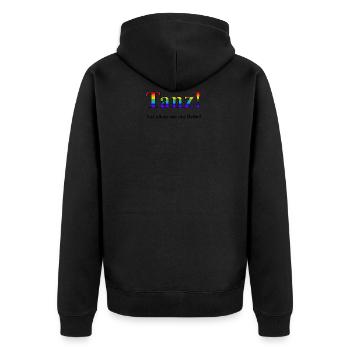 Tanz 1 - Unisex Premium Bio Zip Hoodie - Schwarz - Hinten - Nico (187cm)