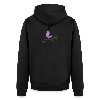bird - Unisex Premium Organic Zip Hoodie - black - Back - Nico (187cm)