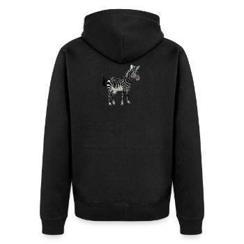 zebra horse safari serengeti africa afrika pferd12 - Unisex Premium Bio Zip Hoodie - Schwarz - Hinten - Nico (187cm)