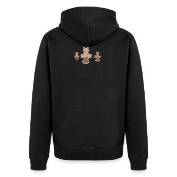 beaver biber nagetier rodents wood water13 - Unisex Premium Bio Zip Hoodie - Schwarz - Hinten - Nico (187cm)