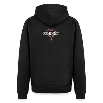 féministe - Veste à capuche bio Premium Unisexe - noir - Dos - Nico (187cm)