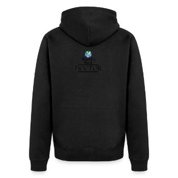 Weltbester Doktor - Unisex Premium Bio Zip Hoodie - Schwarz - Hinten - Nico (187cm)