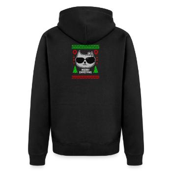 Laid Chat de Noël cadeau de Noël - Veste à capuche bio Premium Unisexe - noir - Dos - Nico (187cm)