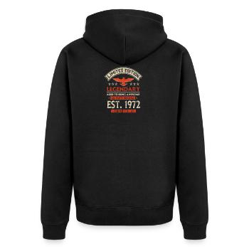Édition limitée Legendary Est 1972 - Veste à capuche bio Premium Unisexe - noir - Dos - Nico (187cm)