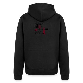 finde was du liebst spruch geschenk cool grunge - Unisex Premium Bio Zip Hoodie - Schwarz - Hinten - Nico (187cm)